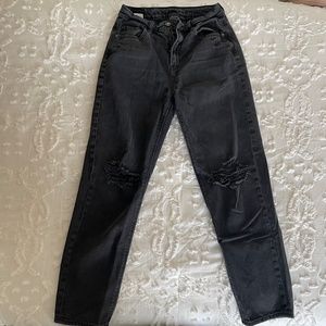 Distressed American Eagle Mom Straight Jeans